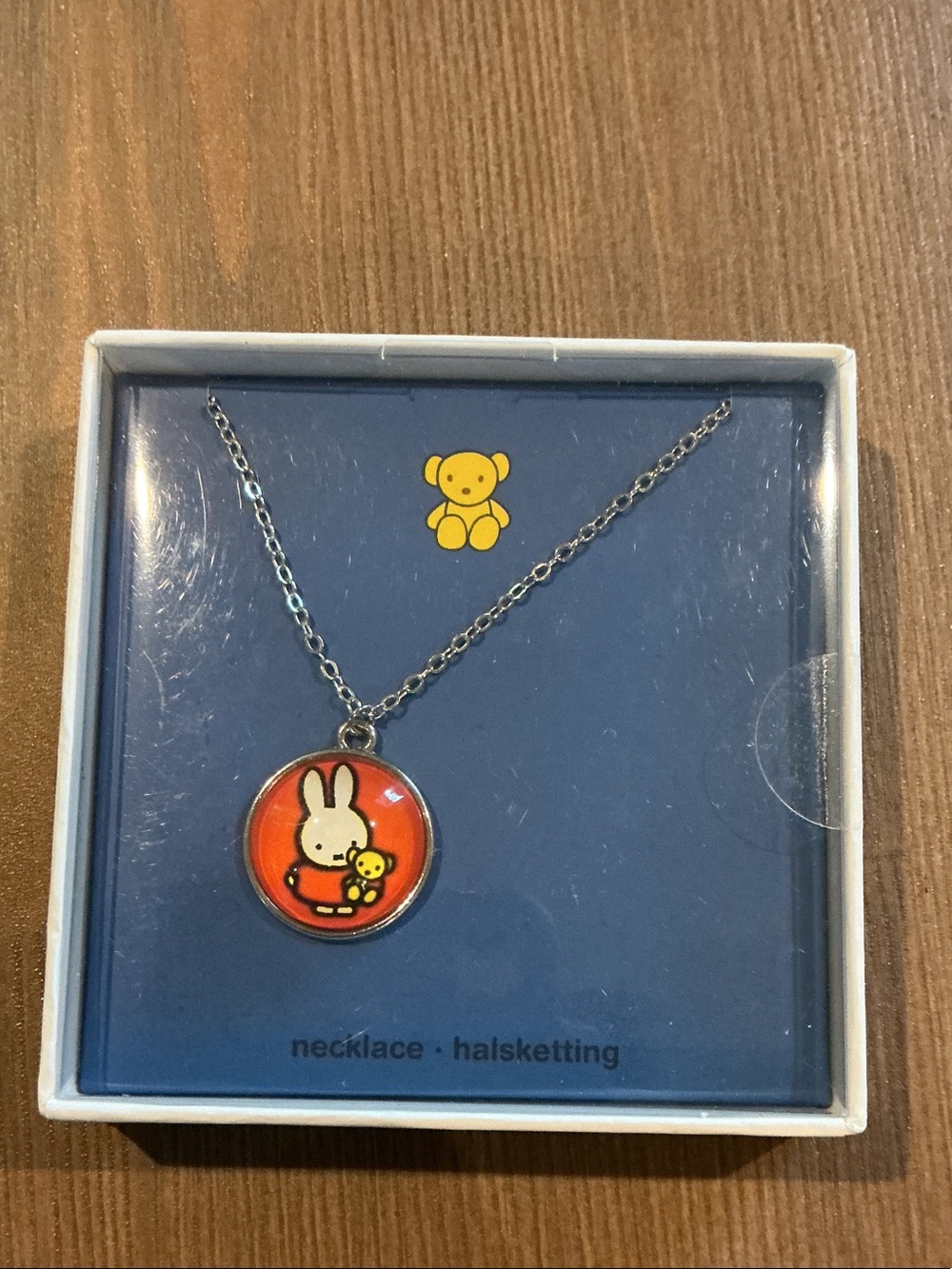 Miffy with teddy bear necklace